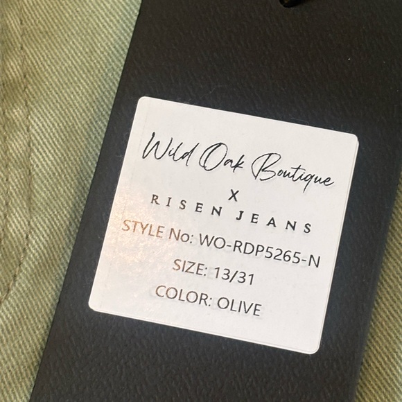 Risen Wide Leg Jeans Wild Oak Boutique Light Sage Green - Picture 2 of 11